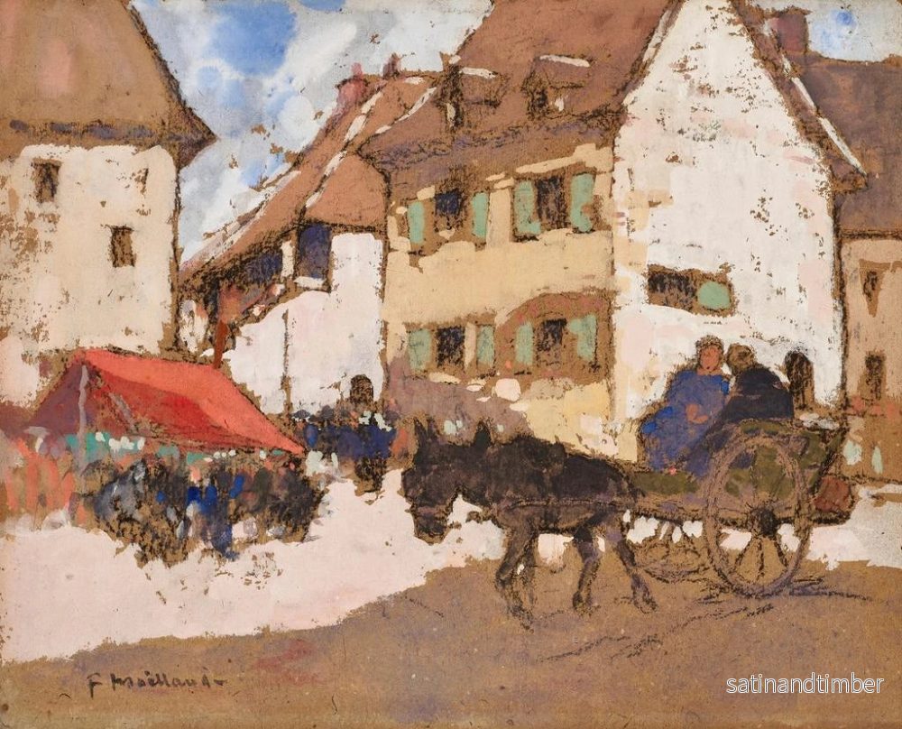 Reproduktion av målningen Coin de marché en Berry - Fernand Maillaud - Bild 2