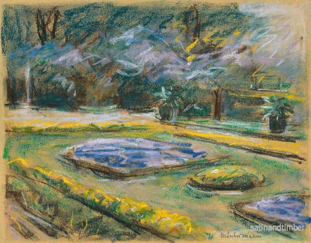 Reproduktion av målningen La terrasse de fleurs dans le jardin du Wannsee vers le nord-est - Max Liebermann - Bild 2