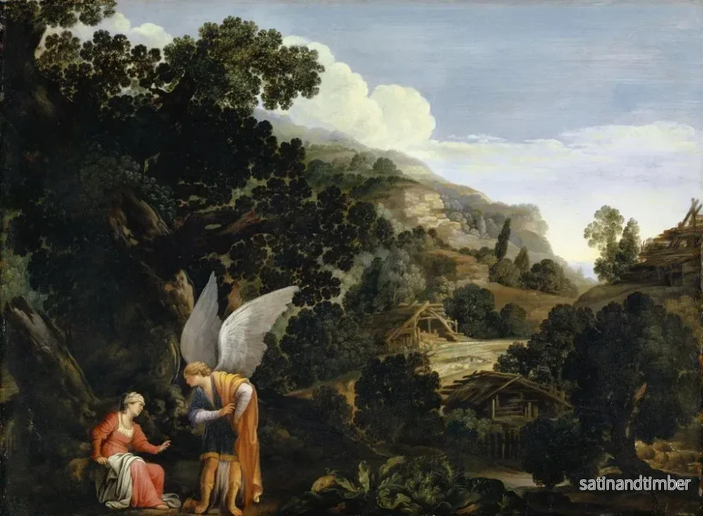 Reproduktion av målningen L'Annonciation à la femme de Manoach - Carlo Saraceni - Bild 2