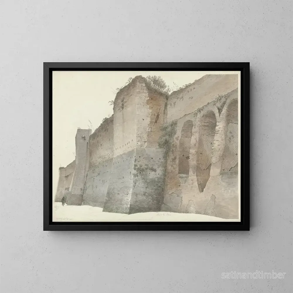 Reproduktion av målningen Le mur aurélien à Rome - Josephus Augustus Knip
