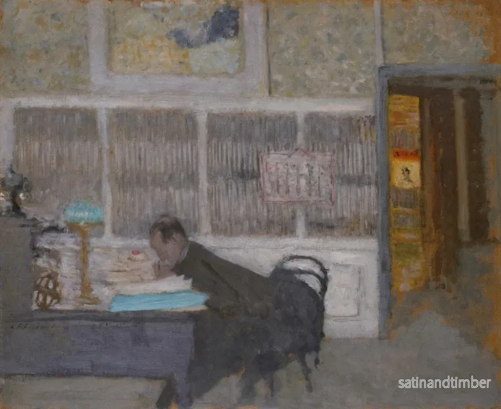 Reproduktion av målningen Vid Blanche-revyn, porträtt av Félix Vallotton - Édouard Vuillard - Bild 2