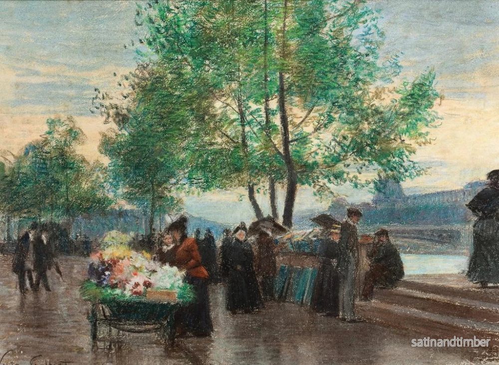 Reproduktion av målningen Marchands vid Seine, Paris - Victor Gabriel Gilbert - Bild 2
