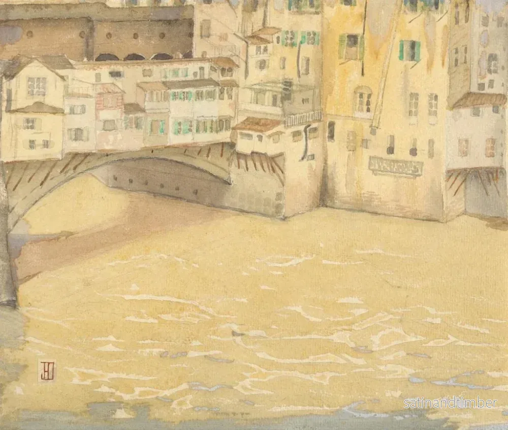 Reproduktion av målningen Le Pont Vecchio - John Ireland Howe Downes - Bild 2