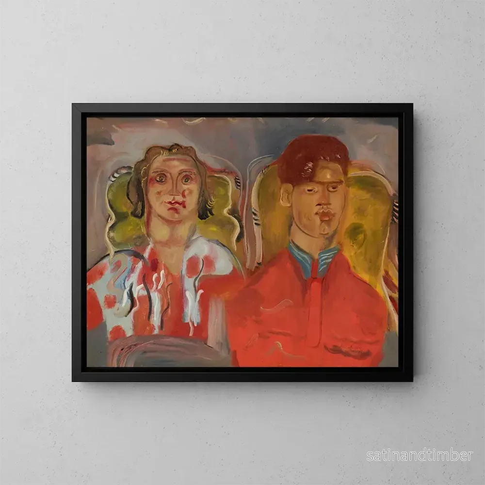 Reproduktion av målningen Dubbelporträtt nr 2: Katharine och Anthony West - Frances Hodgkins