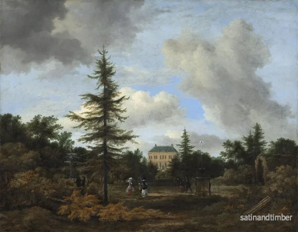 Reproduktion av målningen av ett lantligt hus i en park - Jacob van Ruisdael - Bild 2
