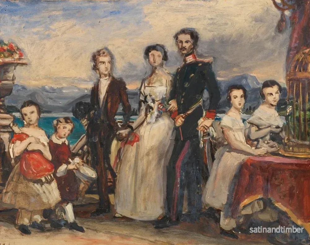 Reproduktion av målningen Studie för målningen Systrarna till kejsarinnan Elisabeth av Österrike - Joseph Karl Stieler - Bild 2