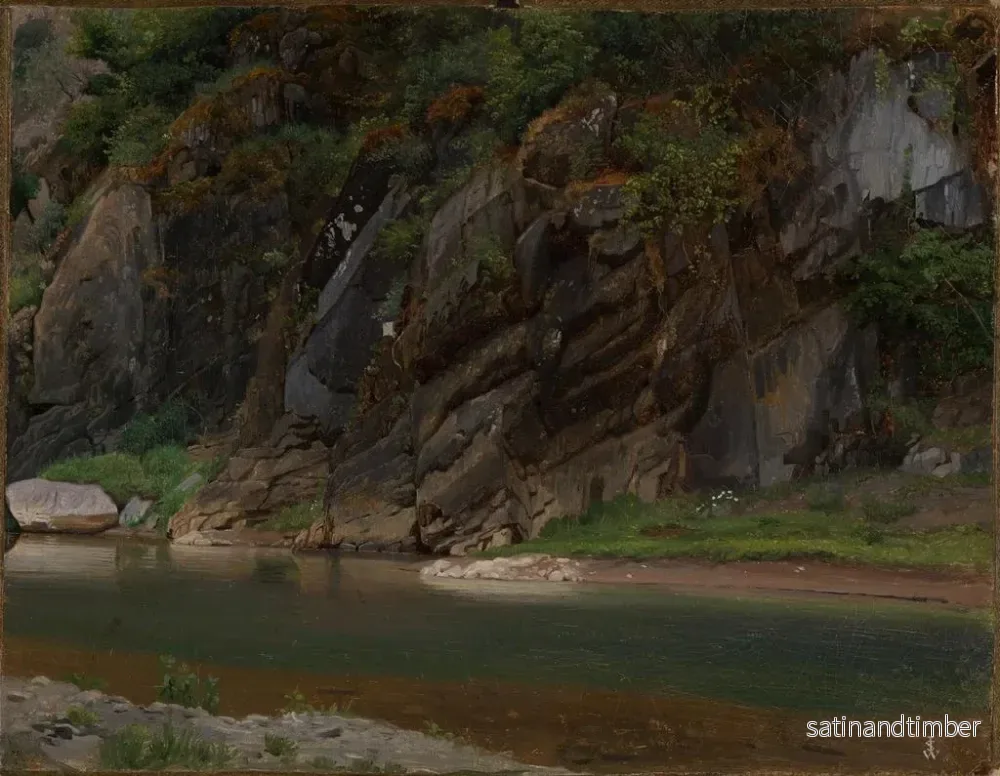 Reproduktion av målningen Rivière med klippig strand - Johann Wilhelm Schirmer - Bild 2