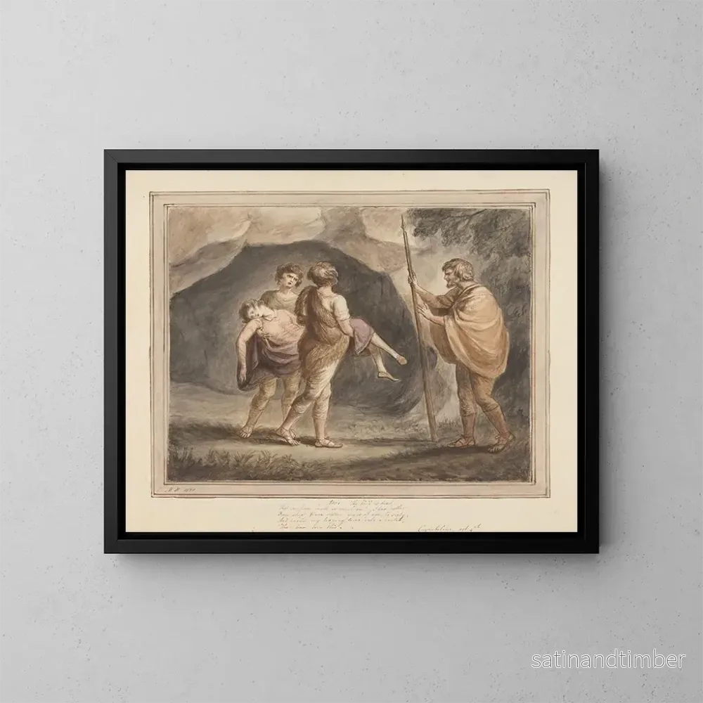 Reproduktion av målningen Arviragus bär Imogène död i sina armar, Cymbeline, Akt IV, Scen II - Mary Hoare