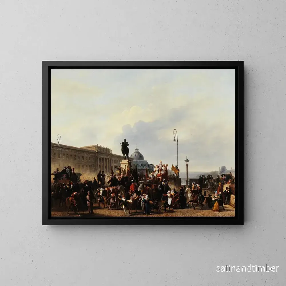 Reproduktion av målningen Mascarad på Pont Neuf - Guillaume Frédéric Ronmy