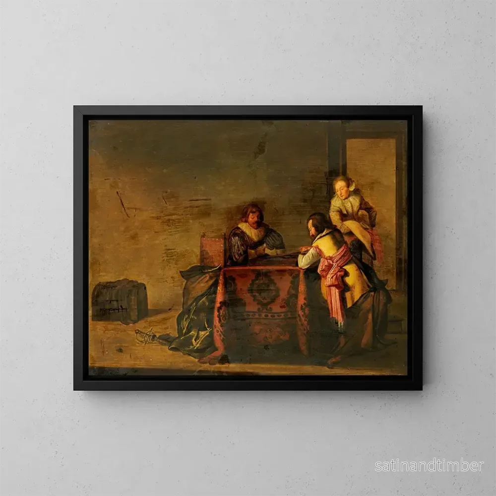 Reproduktion av målningen Spelare i Tric Trac - Pieter Codde