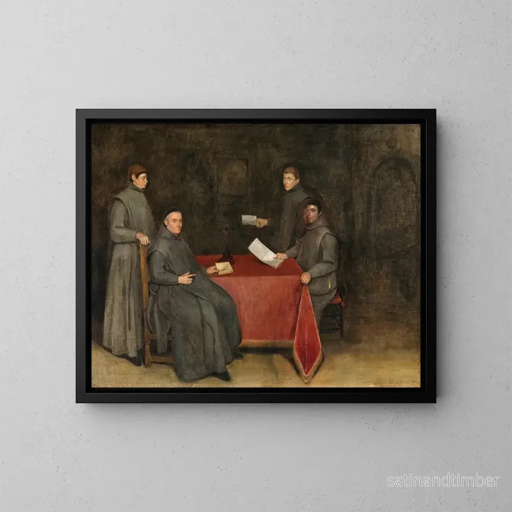 Reproduktion av målningen av fyra franciskanska munkar - Gerard ter Borch
