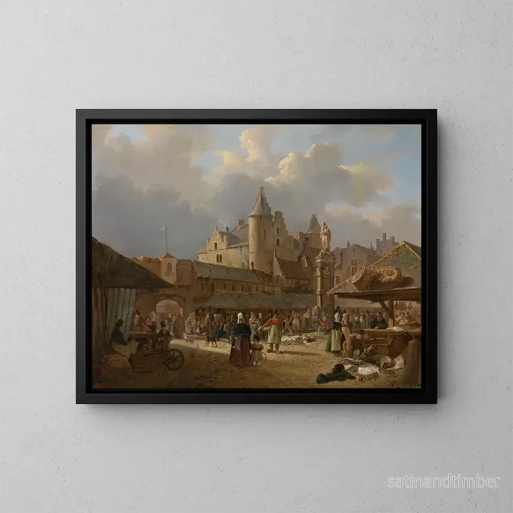 Reproduktion av målningen Le vieux marché aux poissons d’Anvers – François Antoine Bossuet Reproduktion av målningen Le vieux marché aux poissons d’Anvers – François Antoine Bossuet