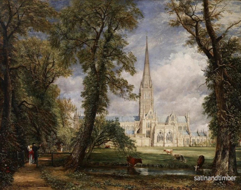 Reproduktion av målningen Salisbury Cathedral från biskoparnas trädgård - John Constable - Bild 2