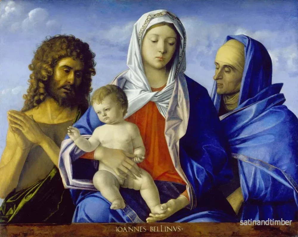 Reproduktion av målningen Vierge Målning av barnet med helgonet Johannes Döparen och heliga Elisabeth - Giovanni Bellinis verkstad - Bild 2