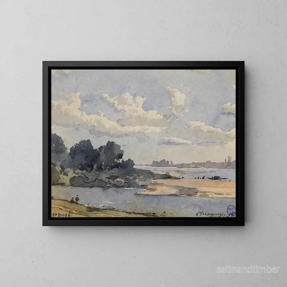 Reproduktion av målningen Bords de rivière – Henri-Joseph Harpignies Reproduktion av målningen Bords de rivière – Henri-Joseph Harpignies