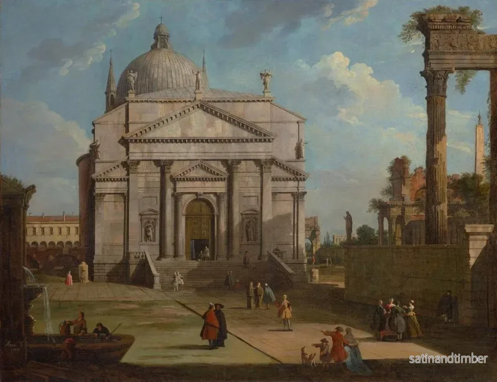 Reproduktion av målningen En nyckfullhet med Rödempteur-kyrkan - Canaletto - Bild 2