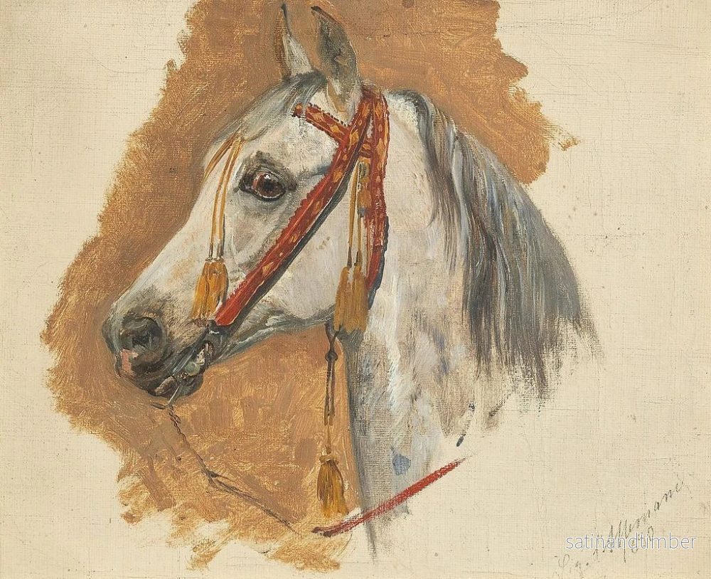 Reproduktion av målningen av Tête de cheval avec bride rouge - Sigmund L'Allemand | L - Bild 2
