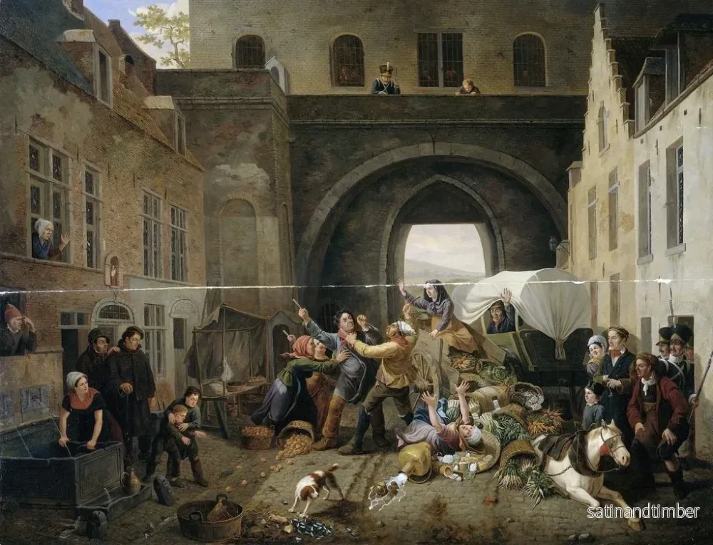 Reproduktion av målningen En kollision vid Hal-dörren i Bryssel - Constantinus Fidelio Coene - Bild 2