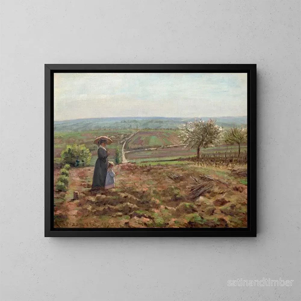 Reproduktion av målningen La route de Rouen, les hauteurs de l'Hautil, Pontoise - Camille Pissarro
