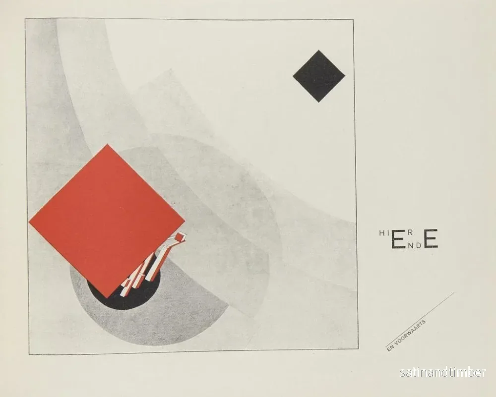 Reproduktion av målningen av överhögheten för de två färgerna i sex konstruktioner Pl 1 - El Lissitzky - Bild 2