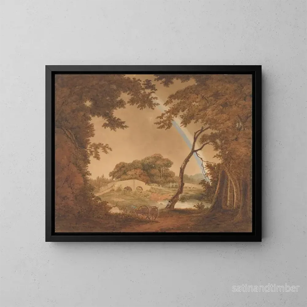 Reproduktion av målningen Landskap med regnbåge nära Chesterfield - Joseph Wright de Derby