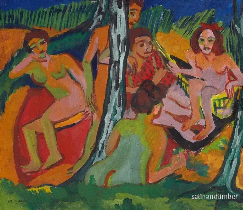 Reproduktion av målningen Scen i skog vid Moritzburgsjöarna - Ernst Ludwig Kirchner - Bild 2
