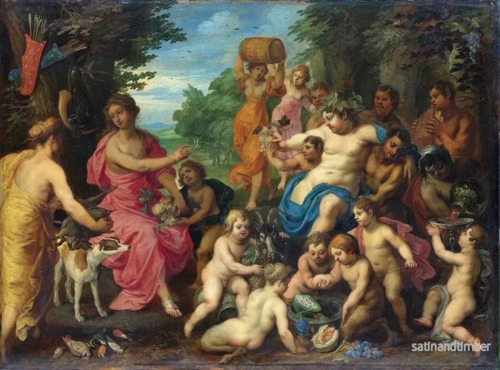 Reproduktion av målningen Bacchus och Diane - Hendrik van Balen - Bild 2