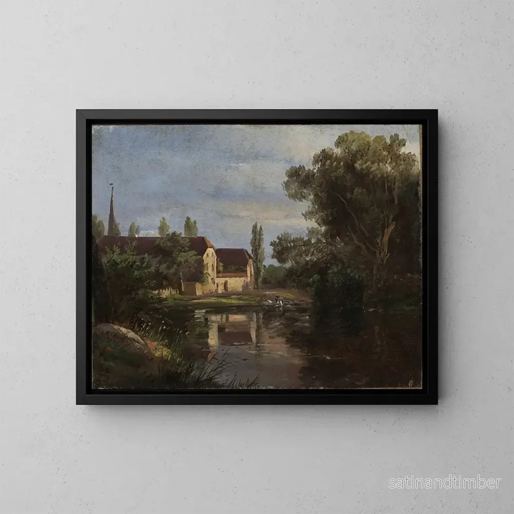 Reproduktion av målningen Vue de Plauen sur la rivière Weisseritz - Johan Christian Dahl