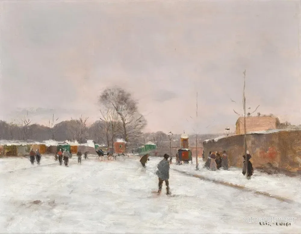Reproduktion av målningen La Première neige d'hiver - Luigi Loir - Bild 2