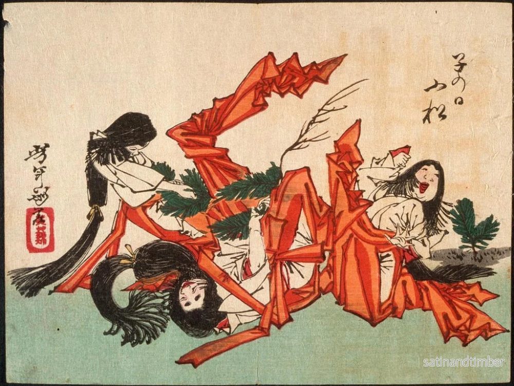 Reproduktion av målningen Tirer des pousses de pin le jour du Rat - Tsukioka Yoshitoshi - Bild 2