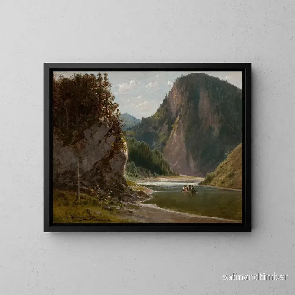 Reproduktion av målningen La rivière Dunajec dans les montagnes Pieniny – Józef Szermentowski Reproduktion av målningen La rivière Dunajec dans les montagnes Pieniny – Józef Szermentowski