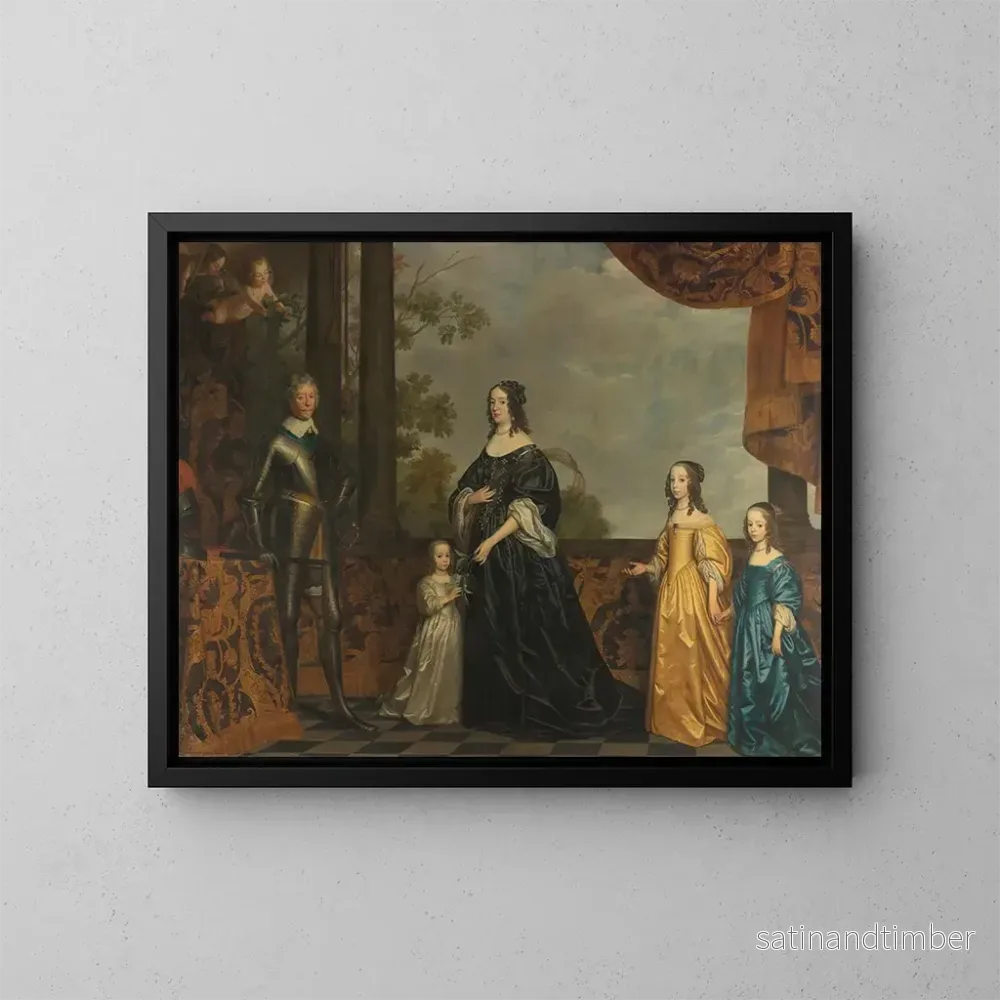 Reproduktion av målningen Frédéric Henri, hans hustru Amélie de Solms och deras tre yngsta döttrar - Gerard van Honthorst
