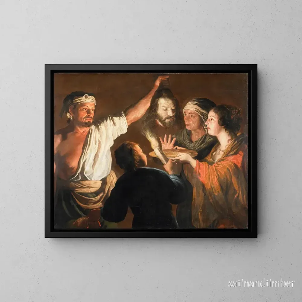 Reproduktion av målningen L'Exécuteur med huvudet av Jean-Baptiste - William Dobson