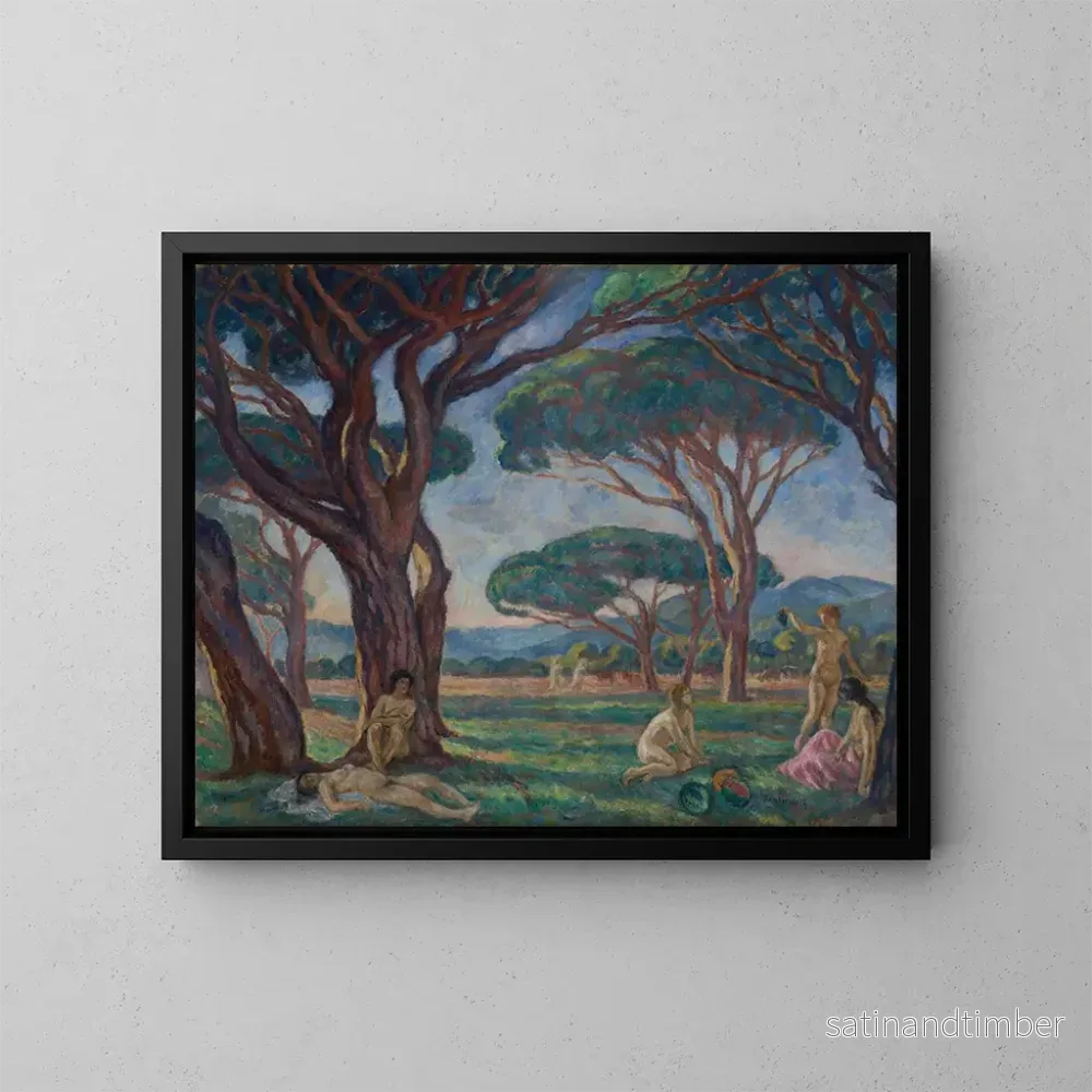 Reproduktion av målningen Landskap av Provence med idylliska scener – Józef Pankiewicz Reproduktion av målningen Landskap av Provence med idylliska scener – Józef Pankiewicz