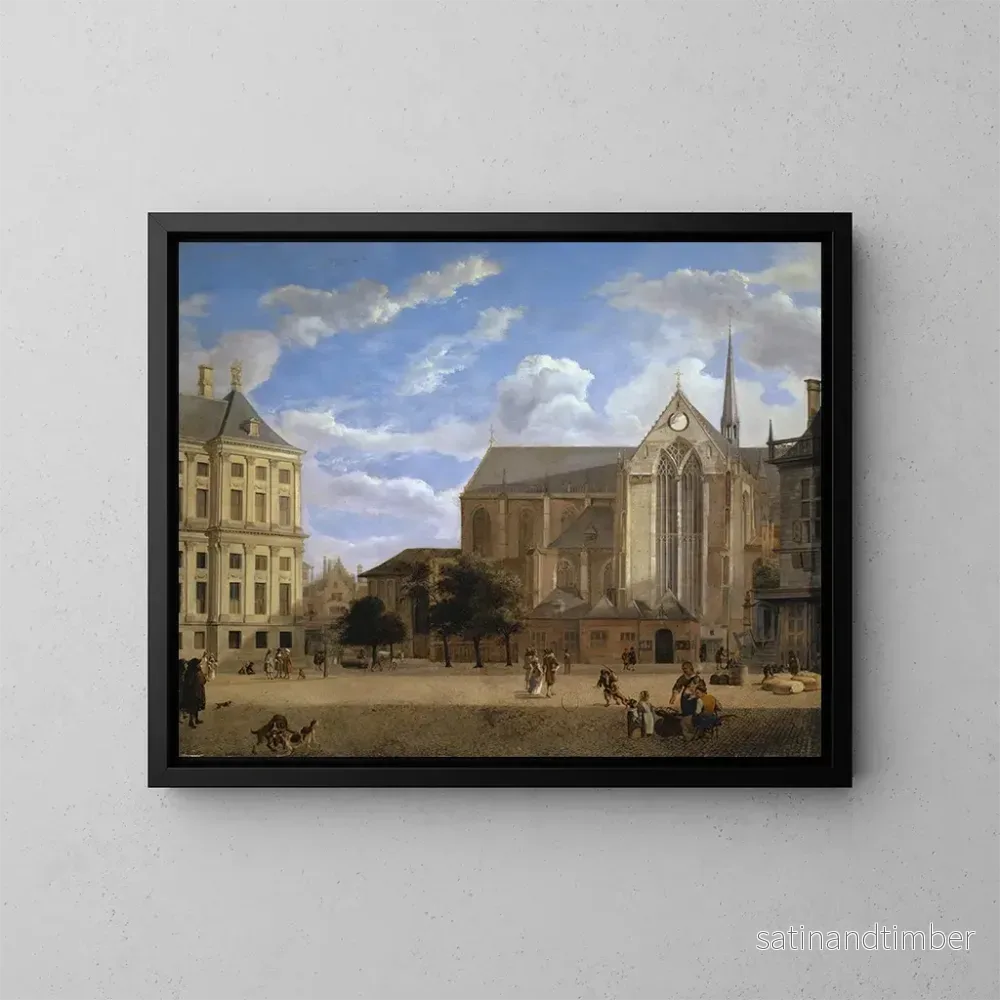 Reproduktion av målningen Le Dam à Amsterdam vers l’Hôtel de Ville et la Nieuwe Kerk – Jan van der Heyden Reproduktion av målningen Le Dam à Amsterdam vers l’Hôtel de Ville et la Nieuwe Kerk – Jan van der Heyden