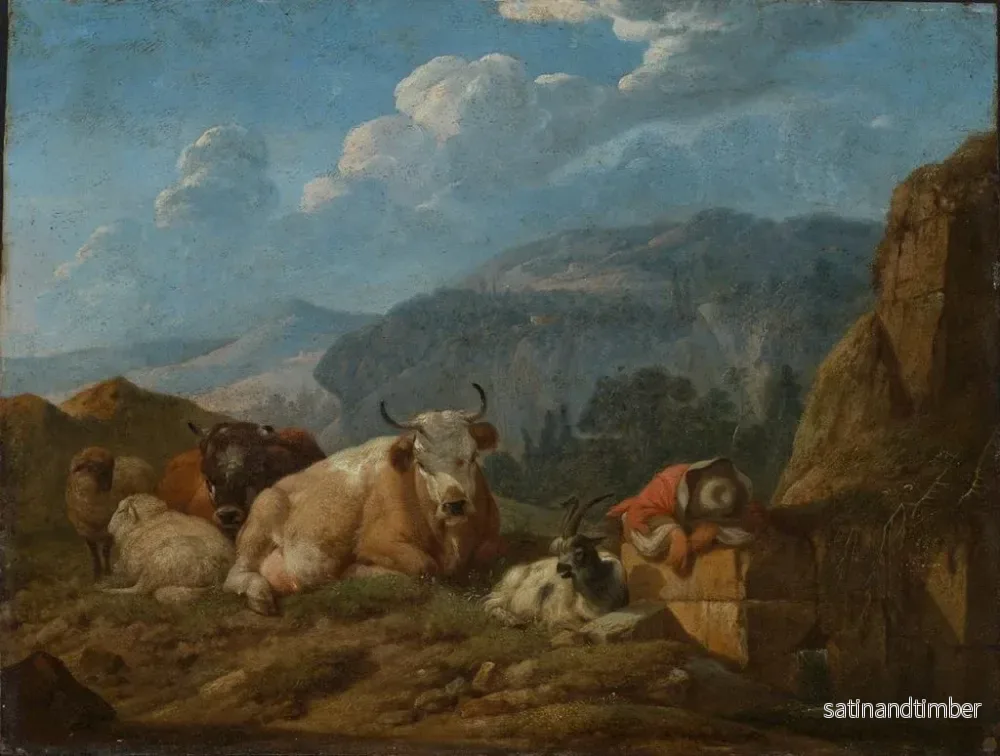 Reproduktion av målningen av italiensk bergslandskap - Johann Heinrich Roos - Bild 2