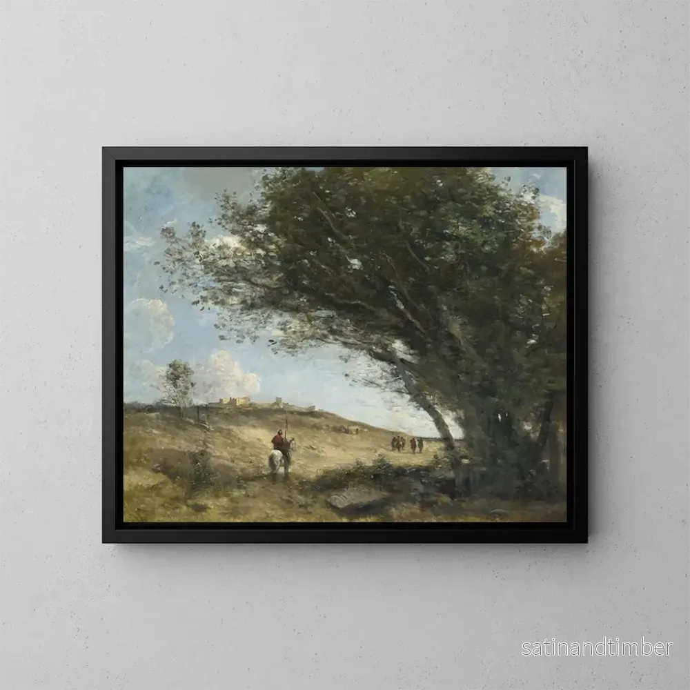 Reproduktion av målningen Les Gaulois - Jean-Baptiste-Camille Corot