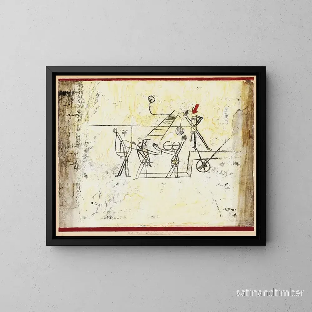 Reproduktion av målningen av en slutbild av en tragedi-komedi - Paul Klee