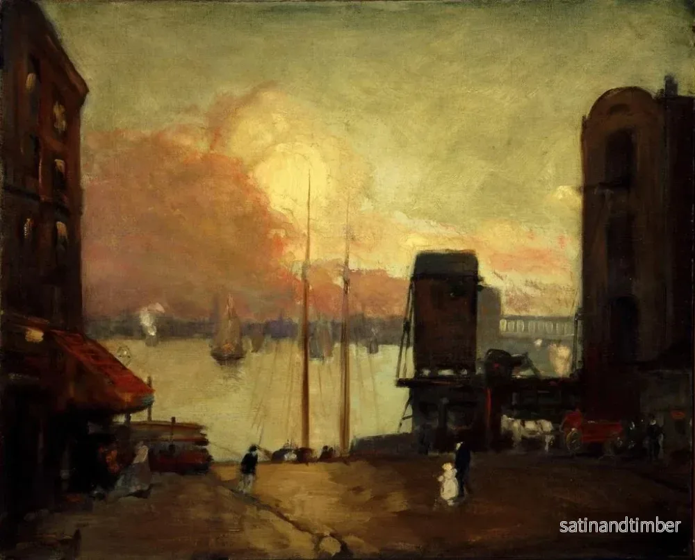 Reproduktion av målningen Moln cumulus över East River - Robert Henri - Bild 2