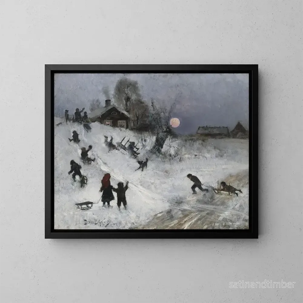 Reproduktion av målningen Traîneau – Bruno Liljefors Reproduktion av målningen Traîneau – Bruno Liljefors