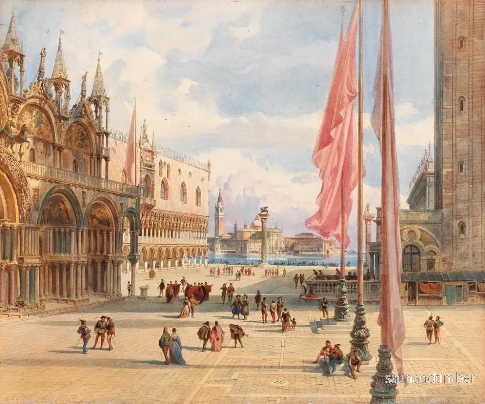 Reproduktion av målningen Place Saint-Marc i Venedig - Carl Friedrich Heinrich Werner - Bild 2