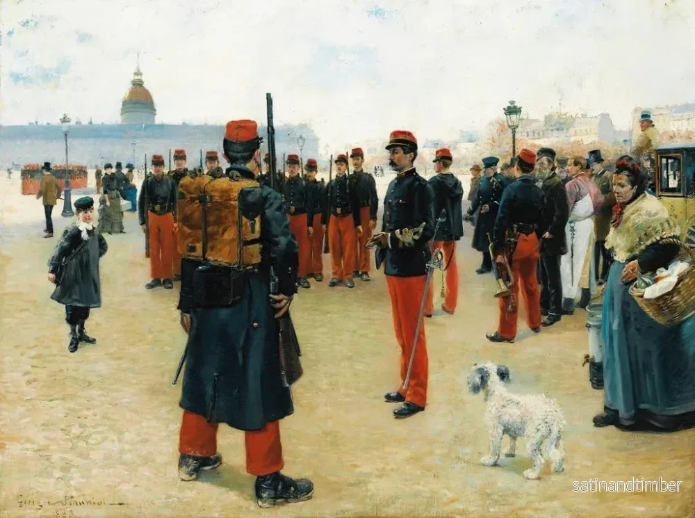 Reproduktion av målningen Elfes korpraler på Place des Invalides i Paris - Pierre Georges Jeanniot - Bild 2