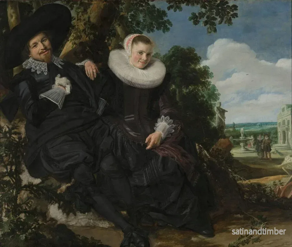 Reproduktion av målningen porträtt av ett par, troligen Isaac Abrahamsz Massa och Beatrix van der Laen - Frans Hals - Bild 2
