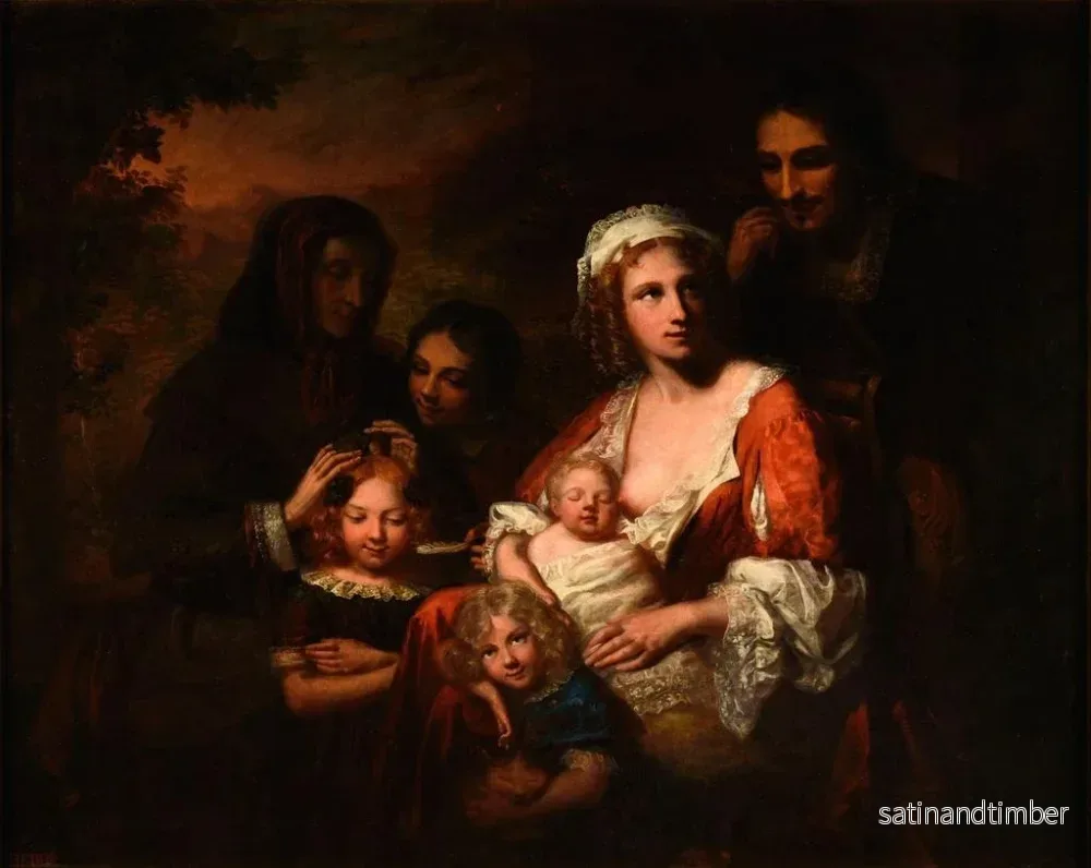Reproduktion av målningen La famille de Colbert - Charles-Auguste Herb - Bild 2
