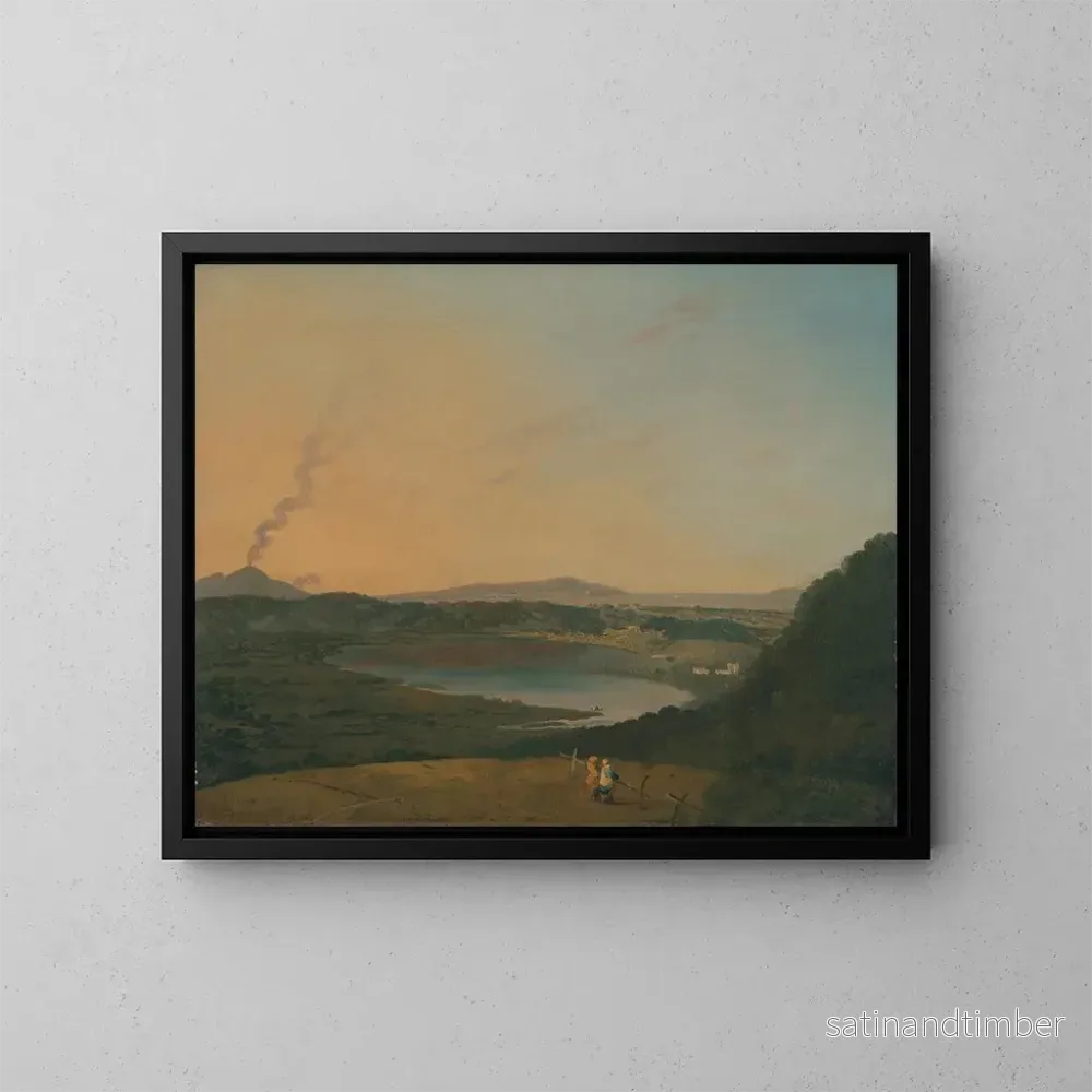 Reproduktion av målningen av sjön Agnano med Vesuvius i fjärran – Richard Wilson Reproduktion av målningen av sjön Agnano med Vesuvius i fjärran – Richard Wilson