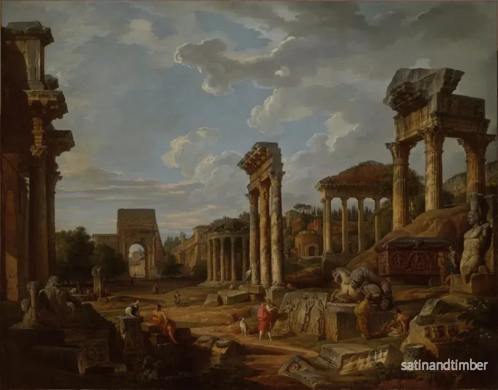 Reproduktion av målningen En förtrollning av det romerska forumet - Giovanni Paolo Panini - Bild 2