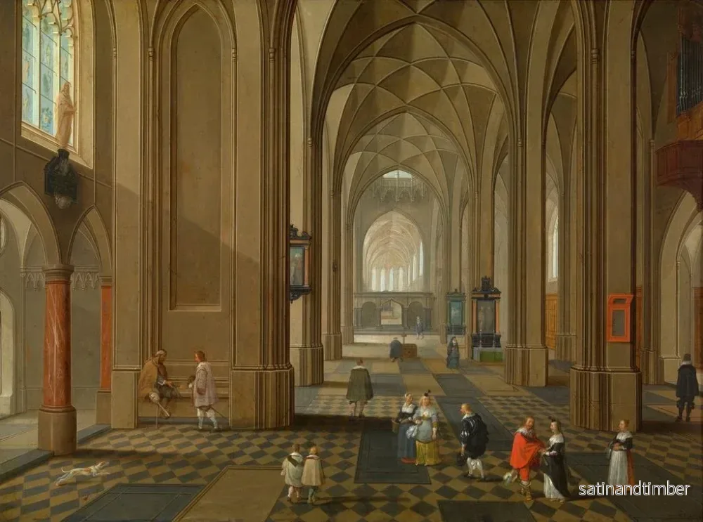 Reproduktion av målningen av ett interiör av en kyrka - Pieter Neeffs den äldre - Bild 2