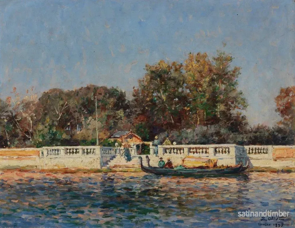 Reproduktion av målningen Le parc public à Venise - Jean-Baptiste Olive - Bild 2