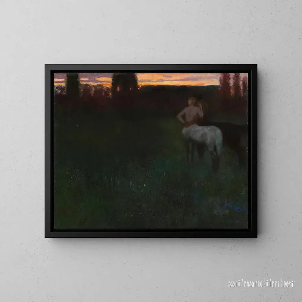 Reproduktion av målningen Solnedgång - Franz von Stuck