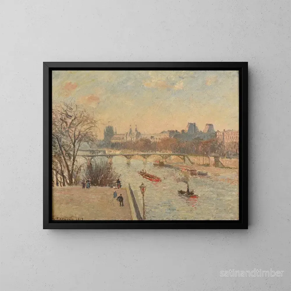 Reproduktion av målningen Le Louvre – Camille Pissarro Reproduktion av målningen Le Louvre – Camille Pissarro